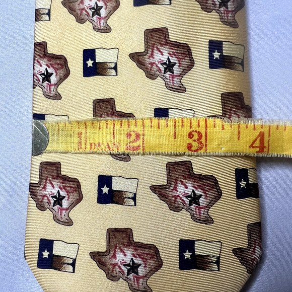 Zianetti Italian Luxury Silk Mens Tie Yellow Texas Lone Star State Career Wear - Picture 5 of 6